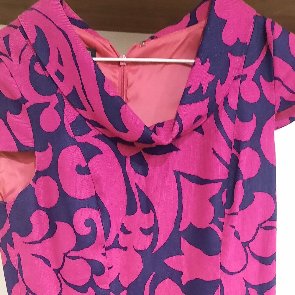 Talbots 4 Pink Navy Career Dress